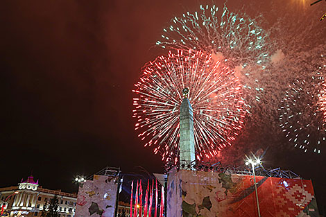 Victory Day firework in Minsk