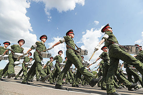 Belarusian army units train for the Independence Day parade 