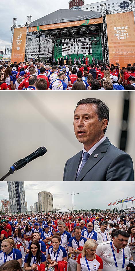 Belarus flag hoisted at Athletes' Village in Minsk