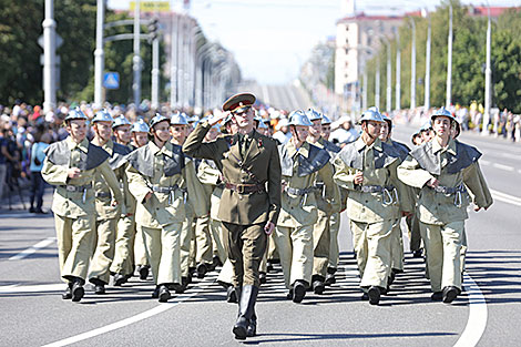 Emergency services parade at Independence Avenue in Minsk