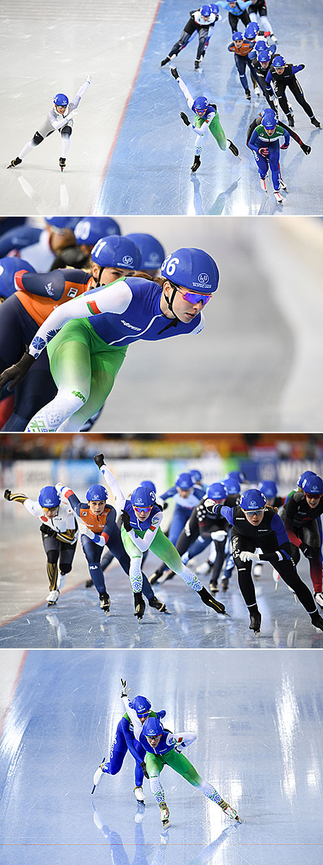 Maryna Zuyeva at ISU Speed Skating World Cup in Minsk