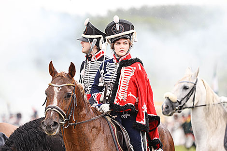 Reenactment of The Battle near Mir, the first major cavalry battle of the 1812 campaign