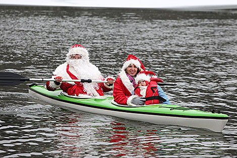 During Santas Run in Minsk