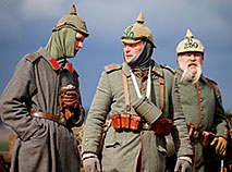 Reenactment show at Stalin Line near Minsk