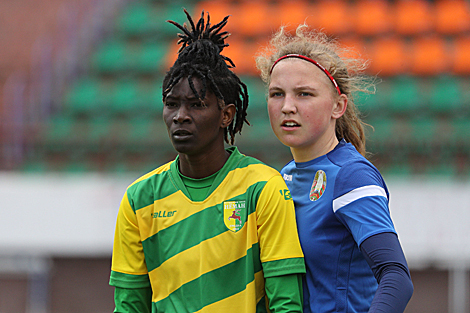 ABFF WU19 and FC Neman Grodno football players Aminata Haidara and Elizaveta Giba