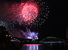 Fireworks in honor of Independence Day in Minsk