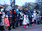 Alley of creative Christmas trees in Grodno