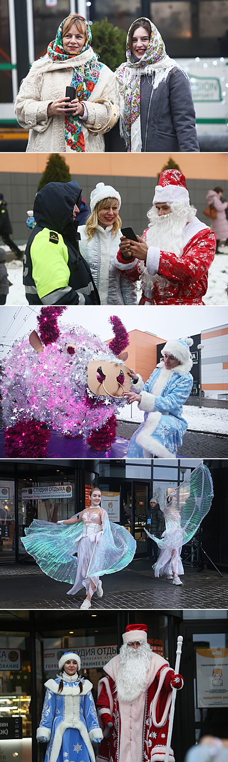 Father Frost car rally in Grodno