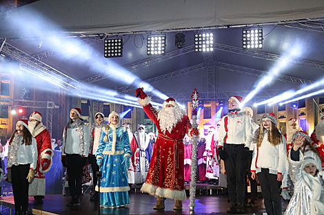 Lighting up of Christmas tree in Mogilev 