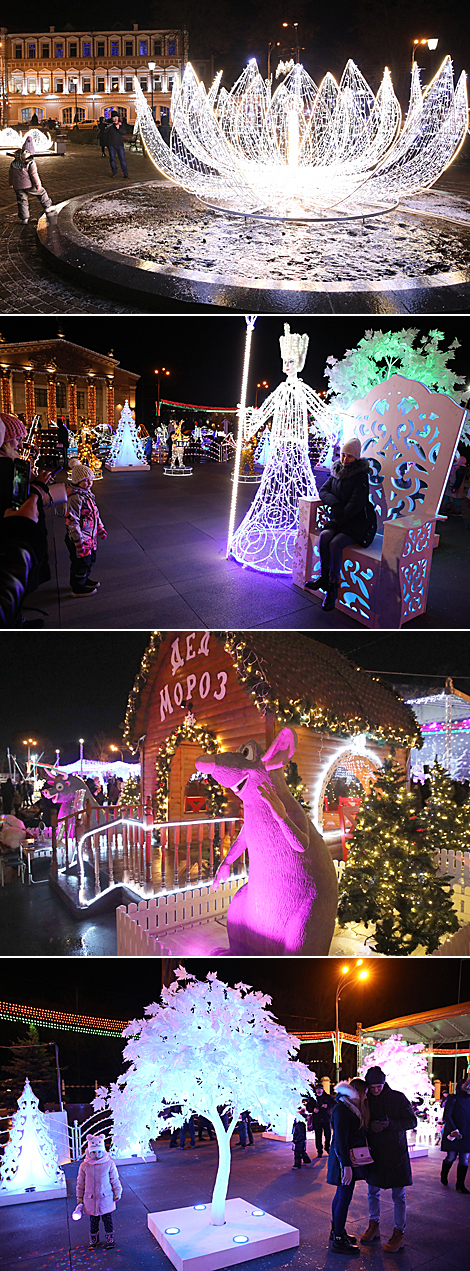 Lighting up of Christmas tree in Gomel