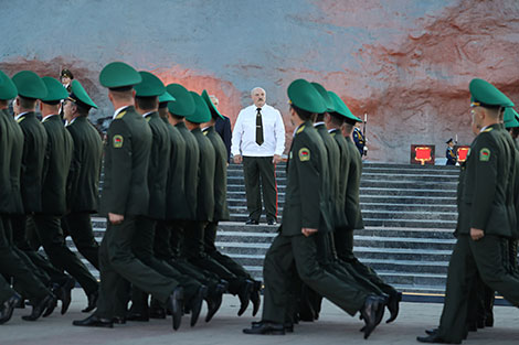 Lukashenko during the commemorative meeting at Brest Hero Fortress 