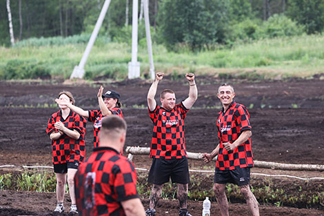 Swamp football competition in Puhovichi District 