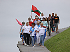 Participants of solemn ceremony at Mound of Glory memorial 