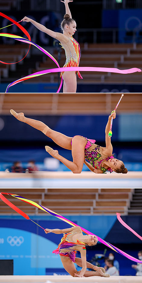 Anastasiia Salos of Belarus finished 8th in the Women’s Rhythmic Individual All-Around 