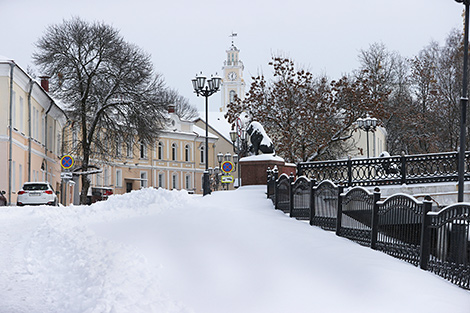 Сильный снегопад прошел в Витебске