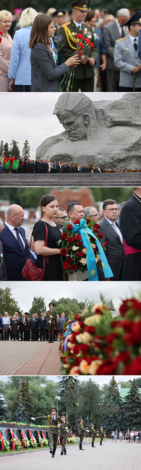 Цырымонія ўскладання кветак да Вечнага агню у Брэсцкай крэпасці