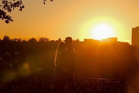 In the rays of the setting sun 