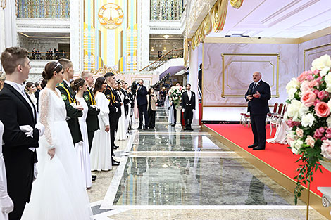 Belarusian President Aleksandr Lukashenko during the New Year's Eve Ball 