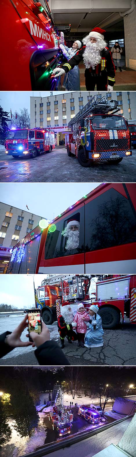 Работники МЧС поздравили детей в 4-й больнице Минска