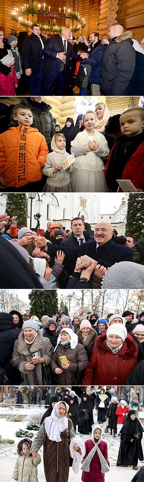 Aleksandr Lukashenko, Metropolitan Veniamin and parishioners of the temple