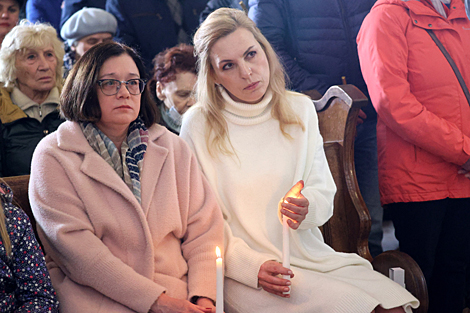 Easter Vigil Midnight Mass in the main Catholic church of Minsk