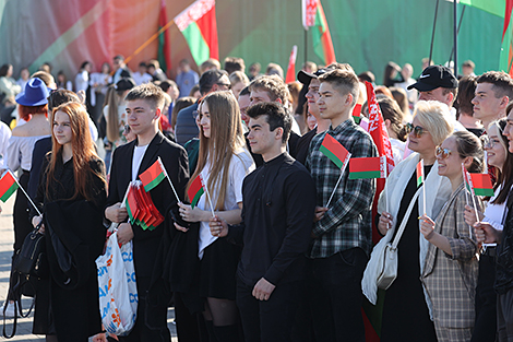 Церемония чествования государственных флага, герба и гимна в Минске