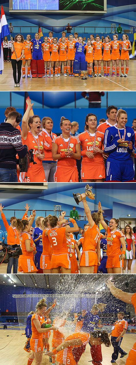 The Netherlands raised the EuroHockey Indoor Championships trophy in Minsk