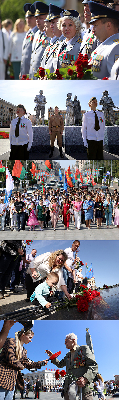 Flower-laying ceremony on Victory Square in Minsk