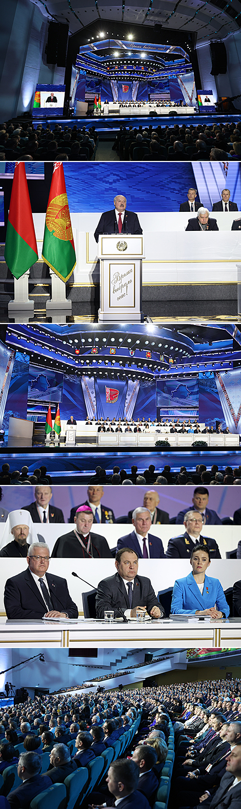 Belarusian President Aleksandr Lukashenko addresses the Belarusian People’s Congress