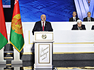 Belarusian President Aleksandr Lukashenko addresses the Belarusian People’s Congress