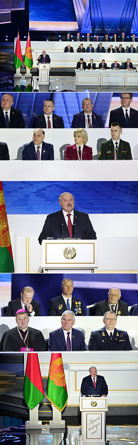 Belarusian President Aleksandr Lukashenko addresses the Belarusian People’s Congress