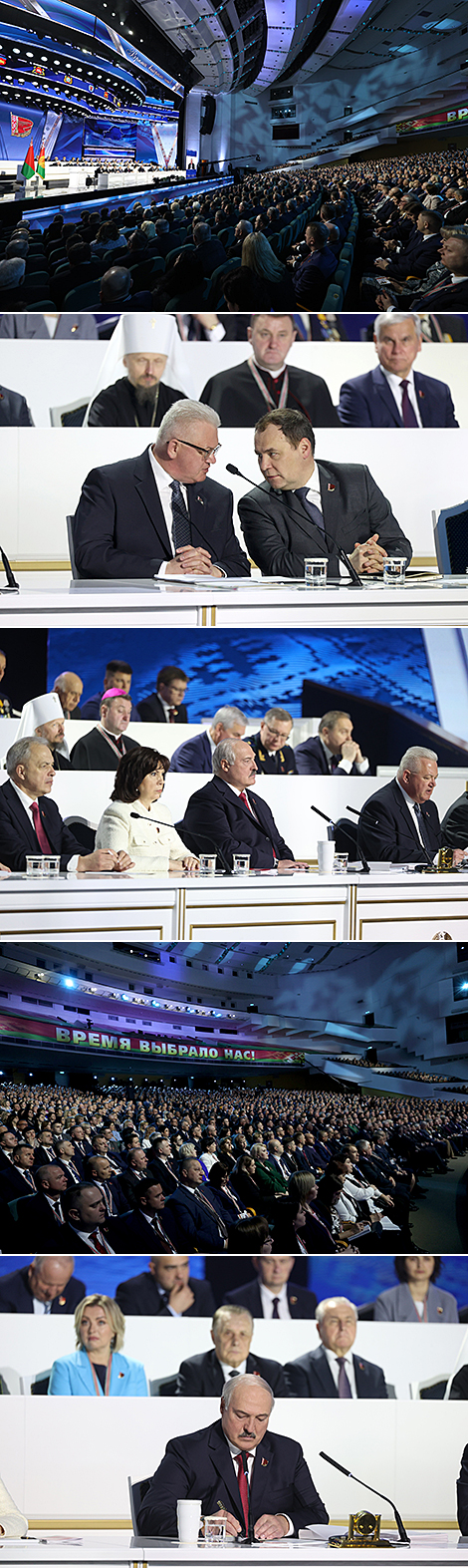 Belarusian President Aleksandr Lukashenko speaks at the 7th Belarusian People’s Congress