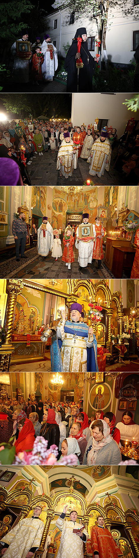 Пасхальное богослужение прошло в Гродненском Свято-Рождество-Богородичном женском монастыре