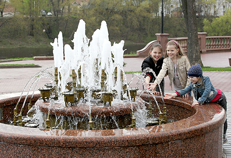 Fountains in Pobeditelei  Park in Vitebsk