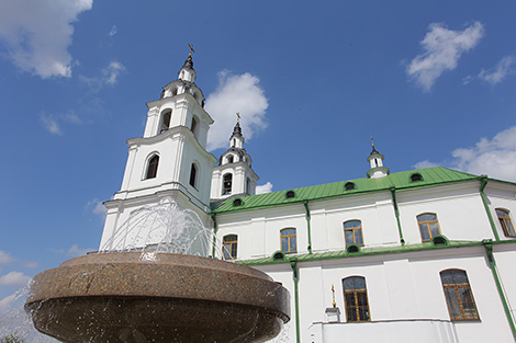 Fountain near the Minsk Holy Spirit Cathedral, Upper Town