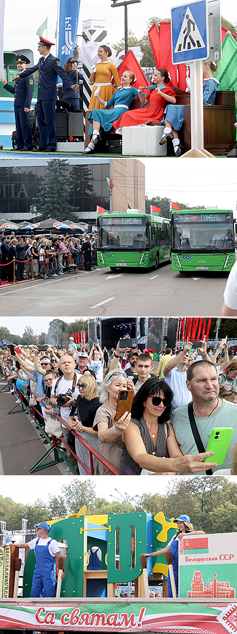 Парад стилизованной техники в центре Гомеля 