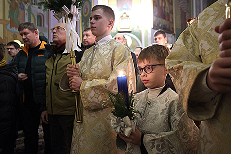 Рождественское богослужение в Гродненском Свято-Рождество-Богородичном женском монастыре