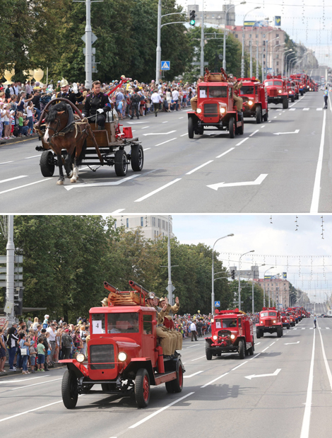 Parade of rescuers and firefighters in Minsk