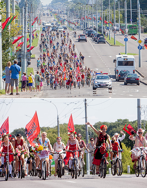 Biking in Heels parade in Brest