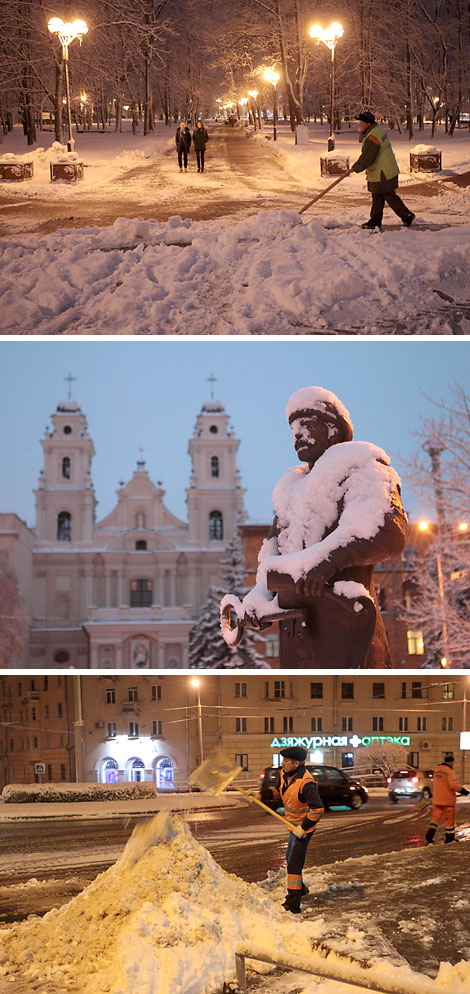 Minsk covered in snow