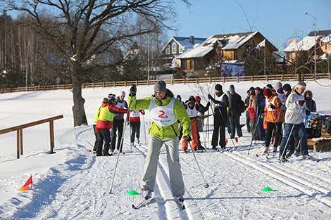 Holidays in Logoisk sports campaign featuring BSU students and Olympic champion Alla Tsuper