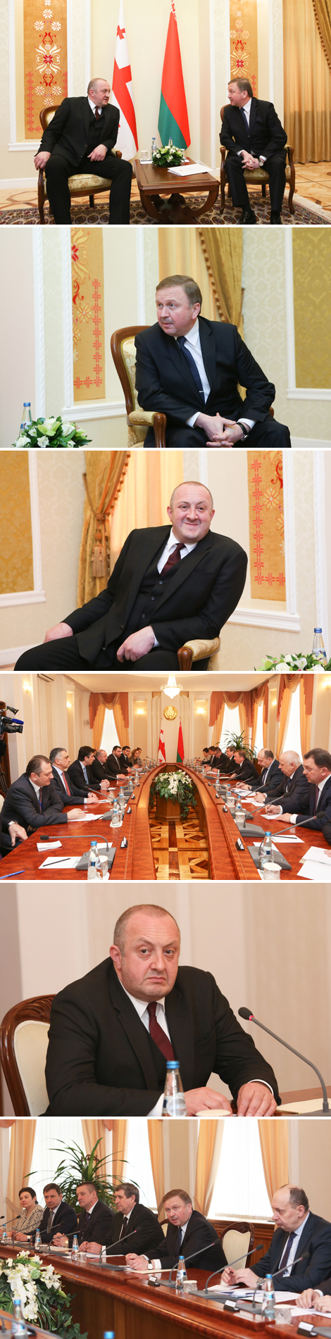 Belarusian Prime Minister Andrei Kobyakov during a meeting with Georgia President Giorgi Margvelashvili