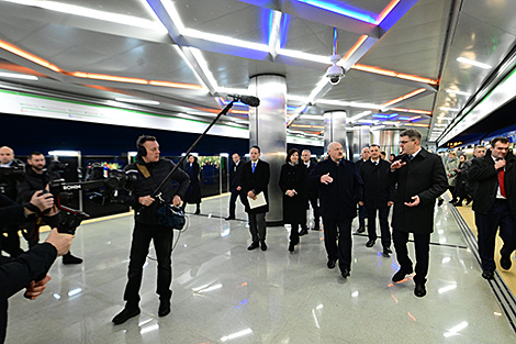 Lukashenko attends ceremony to launch new stations of Minsk metro