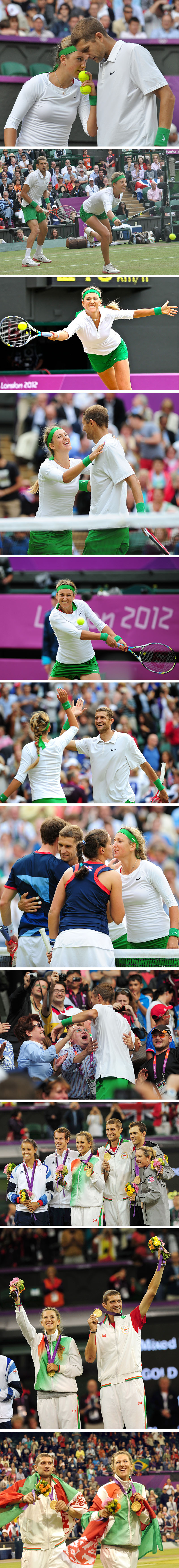 Belarusian tennis players Victoria Azarenka and Maksim Mirnyi won London 2012 Olympic gold medal in mixed doubles