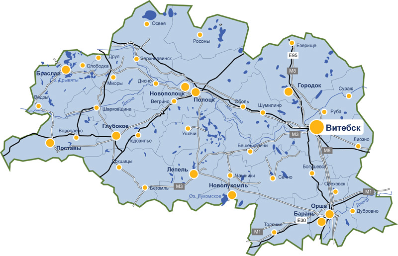 维捷布斯克州地图