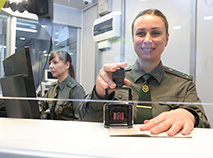 Border control at Minsk National Airport