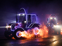 Fire-breathing tractors show by MTZ